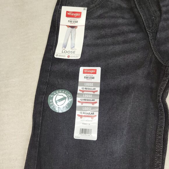 Wrangler Jeans Sz 12 Reg Boys Loose Black Denim Pants Kids Skater Lot of 2 Kid - Picture 12 of 16